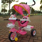 正品儿童三轮车宝宝脚踏车婴儿手推车小孩自行车幼儿卡通音乐刹车