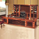 老板桌总裁桌大班台奢华实木办公家具高档板式油漆董事长商务板桌