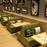 工程定制西餐厅咖啡厅餐饮连锁方块沙发卡座奶茶店甜品店桌椅组合