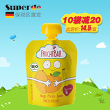保税区德国Fruchtbar黄色果泥吸吸乐90g 无添加宝宝婴儿辅食零食