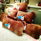卡通可爱Line布朗熊学生单人枕头情侣长抱枕床头靠背靠垫沙发椅背