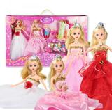 芭比娃娃套装大礼盒迪士尼8-11岁白雪公主叶罗丽小花仙子玩具可儿