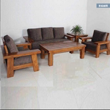 特价包邮 老榆木家具全实木原生态现代新中式大料沙发客厅组合