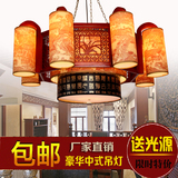中式吊灯古典灯具实木仿古羊皮灯客厅酒店包厢灯茶楼大堂工程灯