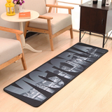 黑白厨房长条防滑地垫2016新款个性潮流家用长方形卧室地毯床边毯
