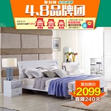 聚全友家居 现代床双人床卧室家具组合床1.5/1.8米双人床 107020