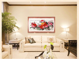 四尺卷轴国画纯手绘牡丹花开富贵会议室客厅卧室挂画装饰画包邮