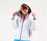 户外冬季高端滑雪服女防风防水白滑雪衣套装保暖防寒服棉服大码