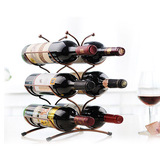 欧式红酒架创意葡萄酒架子复古铁艺摆件时尚简约红酒瓶架可放6支