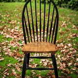 北美小镇美式餐椅温莎椅橡木实木电脑椅子黑色凳子乡村田园