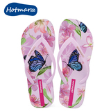 hotmarzz/黑玛夏季3D花朵图案女款人字拖鞋平底防滑女凉拖沙滩鞋