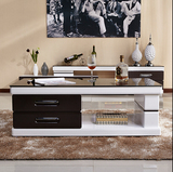 现代简约钢化玻璃客厅时尚小户型电视柜组合烤漆茶桌冰花茶几