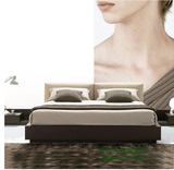 简约现代 烤漆高箱床 板式床 烤漆床床1.8米床板式双人床家具定制