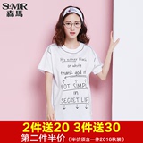 森马短袖T恤女2016夏装新款女士圆领中长款宽松体恤文艺韩版潮流