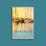 天画现代北欧简约创意海景帆船油画装饰画欧式沙发背景墙玄关挂画