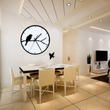美世达欧式简约客厅艺术挂钟 小鸟思家时尚创意钟表现代静音时钟