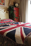清清主义美式乡村英伦复古英国国旗毯米字旗沙发毯棉线毯飘窗垫