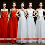 红白色长款礼服结婚礼服宴会晚礼服时尚新娘礼服长款伴娘服姐妹裙