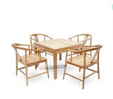 免漆老榆木成套家具 实木小户型餐桌椅组合 茶桌椅 一桌四椅批发