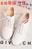 2016新款女鞋英伦系带小白鞋春夏平底圆头单鞋韩版学院平跟小皮鞋