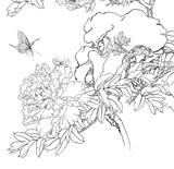 高清工笔花卉440幅工笔画白描底稿线描稿手绘稿素材打包电子版