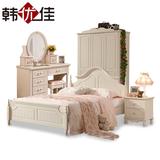 韩优佳 卧室成套家具  韩式田园实木床双人床1.8米1.5米衣柜组合