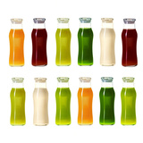 利比果汁瓶玻璃水瓶牛奶杯带盖饮料杯子酸奶创意透明家用密封水杯