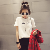 夏季韩国18-24周岁短袖白色t恤女学生韩范简约百搭修身半袖打底衫