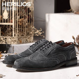 HERILIOS英伦男士布洛克皮鞋潮流雕花日常休闲时尚系带真皮单鞋