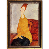一式正品有框手绘高档装饰莫迪里阿尼印象人物意境卧室挂壁油画