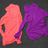 秋季女运动长袖瑜伽服T恤速干透气跑步健身高弹力套头上衣连帽衫