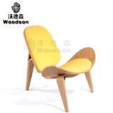 美式时尚飞机椅 卧室休闲靠背三角椅 实木阳台椅 设计师创意椅子