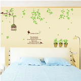 树枝鸟笼藤蔓 墙贴客厅卧室房间装饰贴画 特价清新浪漫贴纸