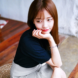 HH韩国女装 cherrykoko夏装 清新圆领薄款针织T恤C63PSKN3
