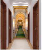 大型3D立体壁画无缝欧式客厅玄关走廊墙纸壁纸婚纱摄影宫殿楼梯