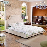新款布艺床 北欧宜家布床 现代简约软美式体床 1.8米双人床 婚床