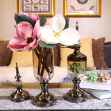 家居客厅装饰品玻璃仿真花瓶摆件 欧式美式样板间样板房摆设