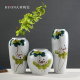 景德镇陶瓷器 高档手绘花瓶 创意简约中式家居装饰品台面客厅摆件