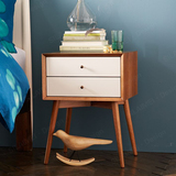 北欧宜家床头柜简约现代实木床边柜创意沙发边柜储物柜双抽特价