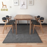 日式实木白橡木餐桌北欧宜家家用餐厅原木色简约现代组装客厅桌子