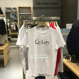 calvin klein专柜代购CK jeans男16棉莱卡圆领印花短袖T恤J304040