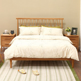 北欧宜家日式简约全实木橡木床1.5米单人床1.8米双人床1.2m儿童床