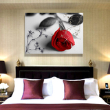 卧室装饰画床头挂画客厅现代无框画玄关餐厅单幅走廊墙画壁画玫瑰