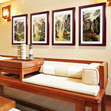 客厅中式有框装饰画风水现代沙发背景墙挂画壁画山水风景流水生财