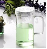 耐热玻璃功夫水杯泡红茶果汁杯带把带盖办公茶具创意透明杯子