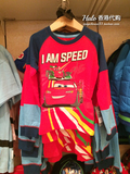 香港迪士尼代购 汽车总动员麦昆 儿童长袖T恤休闲秋装衬衫衣服
