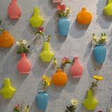 简约现代创意彩色陶瓷花瓶挂墙花艺客厅餐厅卫生间壁挂时尚装饰品