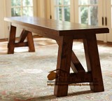 定制HH餐厅长凳 美式乡村长凳定制 美式桦木餐桌凳子 100%全实木