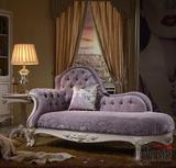 热卖欧式贵妃椅创意懒人沙发古典卧室布艺木沙发躺椅休闲单人沙发