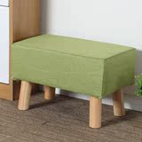 时尚小矮凳实木客厅坐凳小换鞋凳简约创意布艺沙发凳方形矮凳子